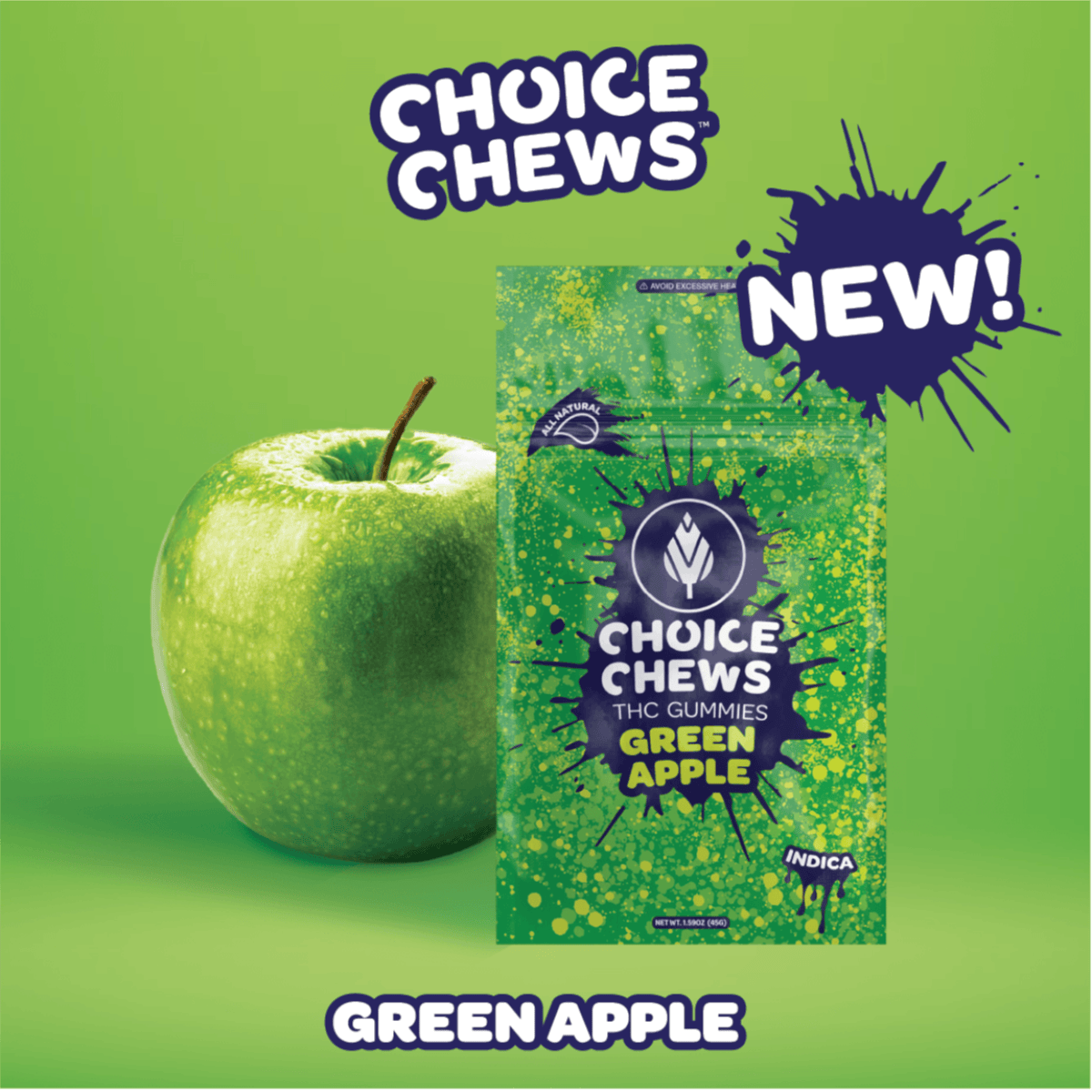 Product Green Apple Indica Gummies | Edibles | 100mg