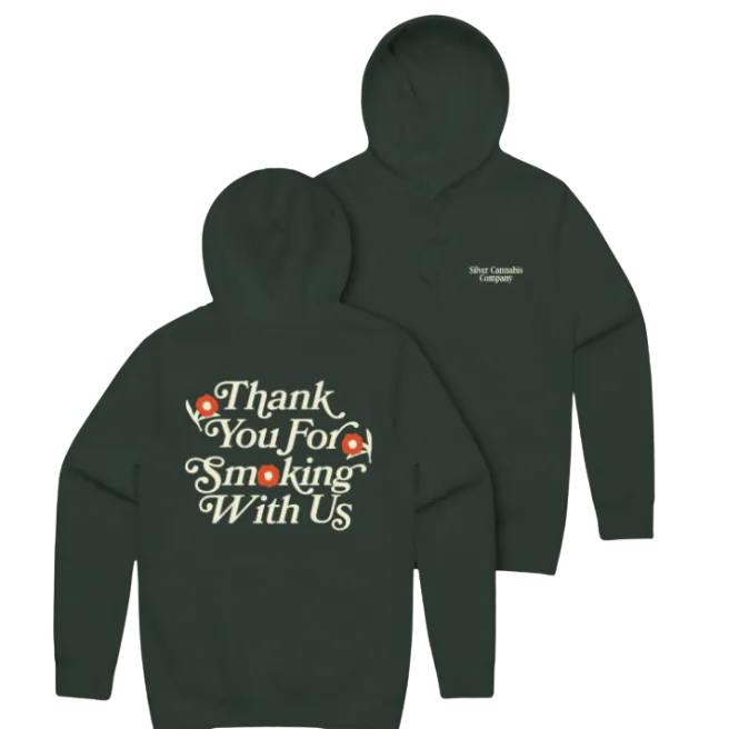 Thank You for Smoking With Us Hoodie | 3XL | Silver Therapeutics