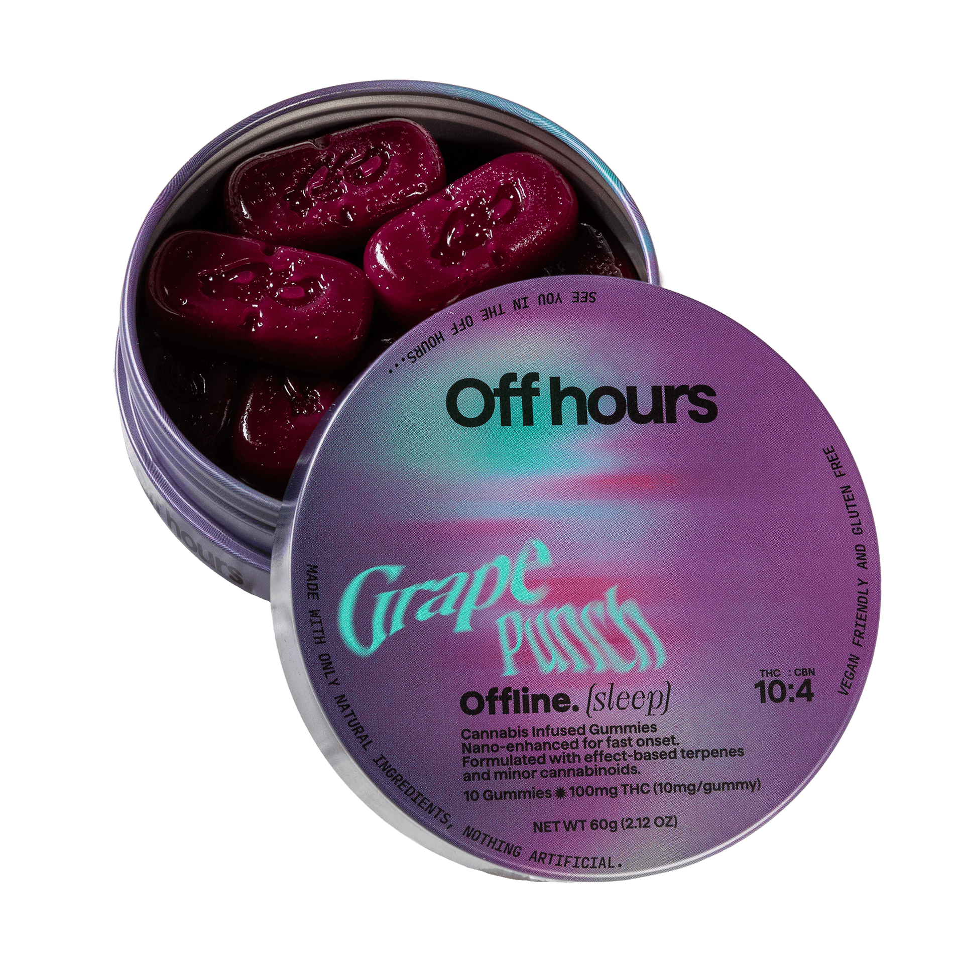Off Hours | Offline Grape Punch | 10pk 100mg Gummies