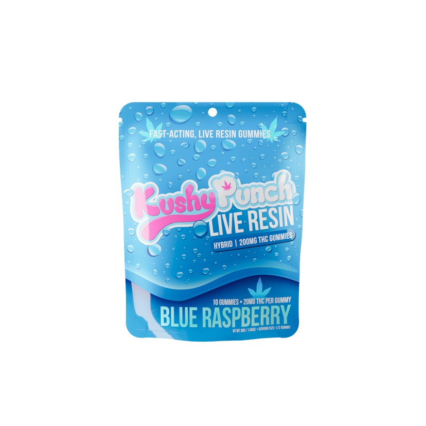 Kushy Punch | 200mg Live Resin Gummies | Blue Raspberry