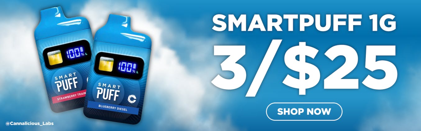 Cannalicious Smart Puffs 3 for $25