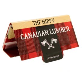Canadian Lumber Hippy 50/50 Blend Unbleached Pure Hemp & Flax Rolling Paper 1¼" w/ Tips