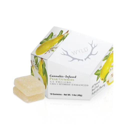 Pear 1:1 CBG + Hybrid Enhanced Gummies 10-Pack | 100mg-active