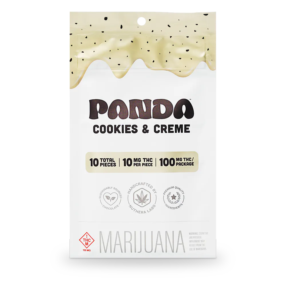 Panda: Chocolate | Cookies & Creme | 100mg | 10pk | CODES - Perryville