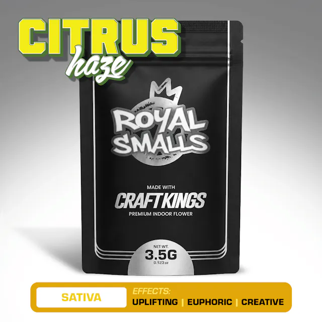 Craft Kings Royal Smalls Citrus Haze 3.5g (sativa, small buds)