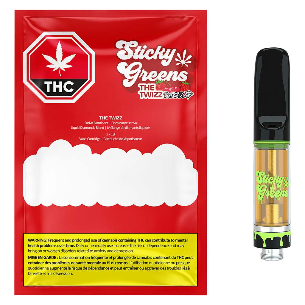 Sticky greens - the twizz – liquid diamond blend 510 cartridge