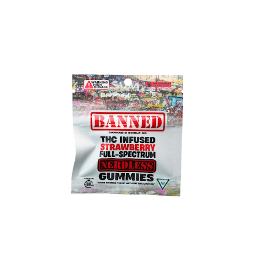 Banned 200mg 1pk Nerdless Gummy Strawberry
