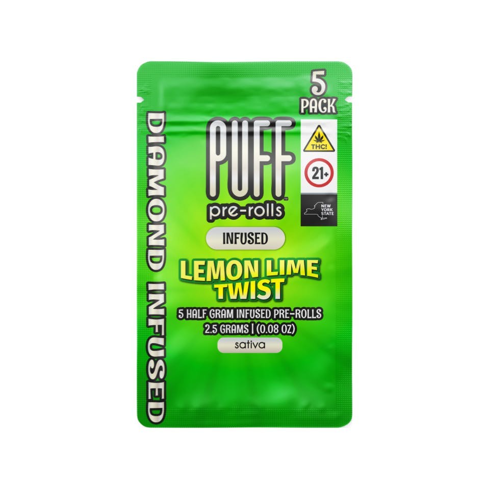 Product Puff - Lemon Lime Twist - 2.5g - 5pk - Diamond Infused Prerolls