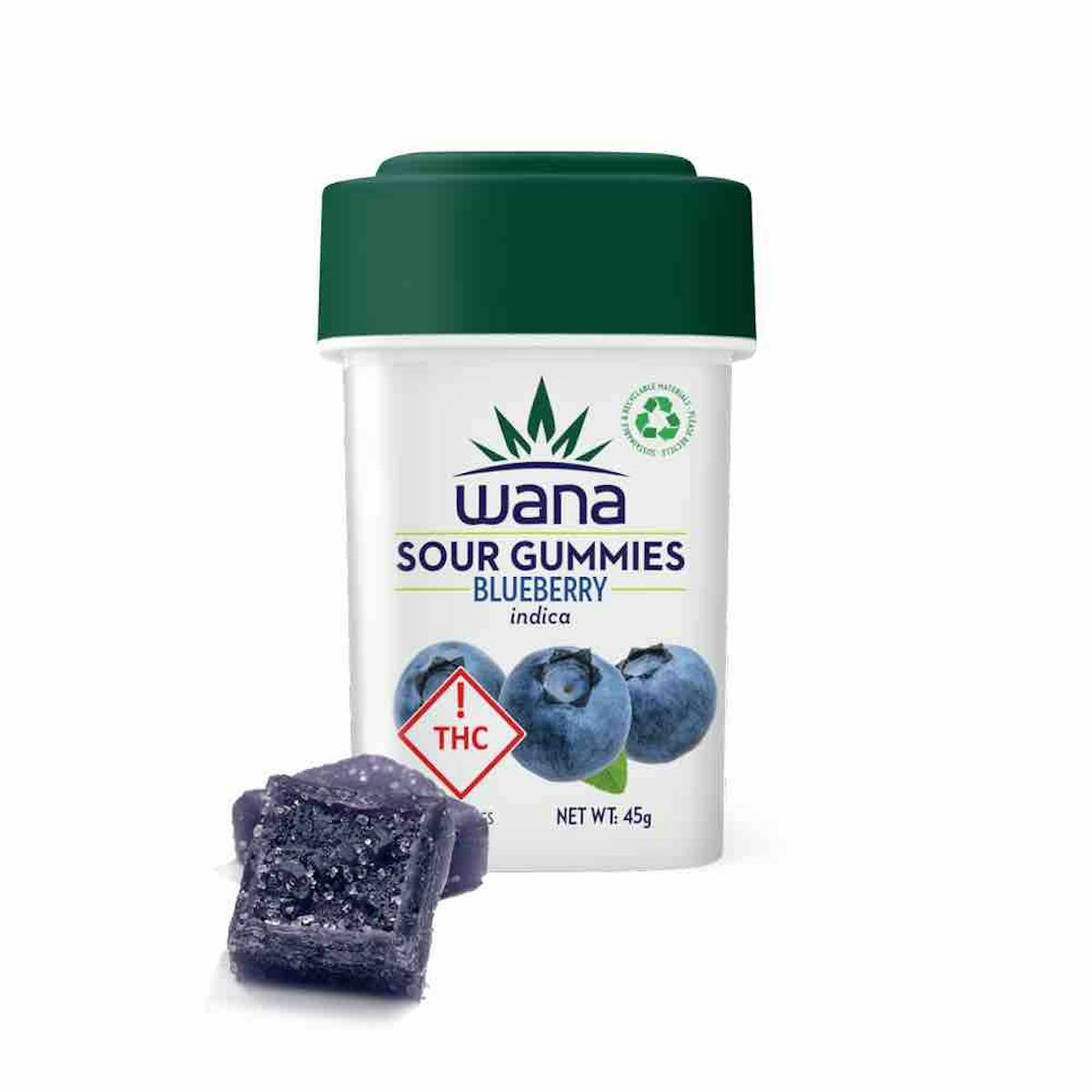 image of WANA Sour Blueberry Gummies