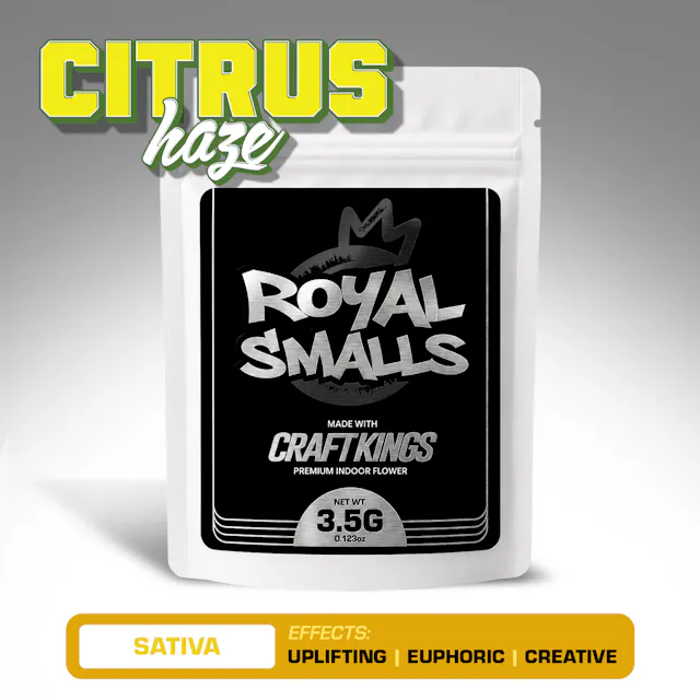 Craft Kings Royal Smalls Citrus Haze 3.5g (sativa, small buds)