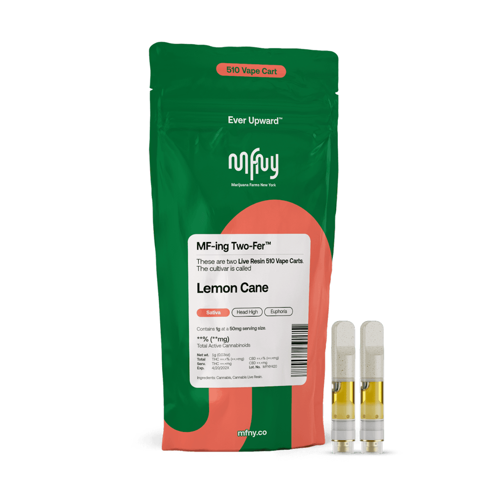 Product Lemon Cane Live Resin 510 Cart Two-Fer | .5g | 2pk
