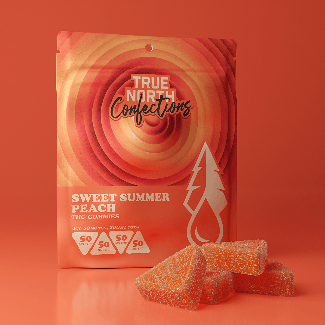 Product: True North | Sweet Summer Peach 4x50mg Gummies