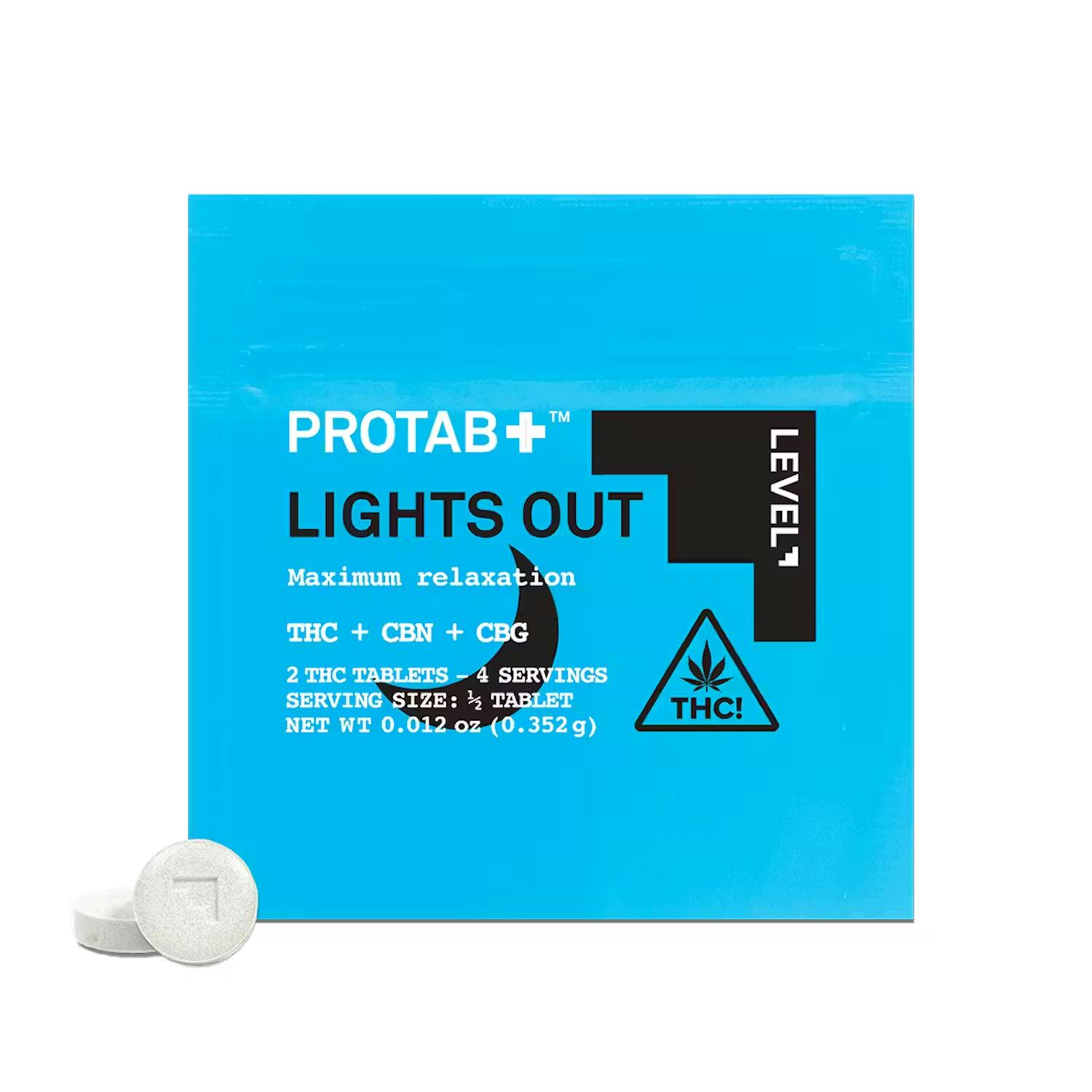 Level ProTab Lights Out 4:2:1 THC:CBN:CBG 2pk 40mg Tablets
