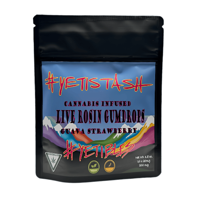 Yetistash | 200mg Rosin Gum Drops | Guava Strawberry