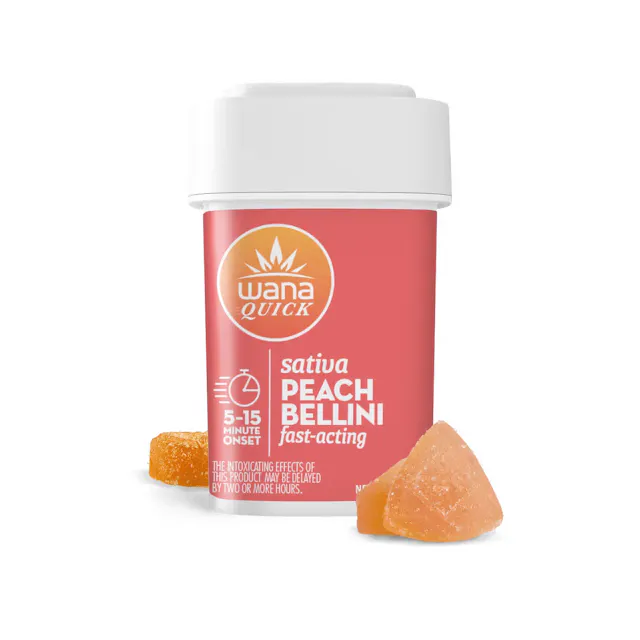Wana Quick Gummies Peach Bellini 10pk/100mg (sativa, 2.8g)