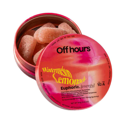 OFF HOURS | EUPHORIC | WATERMELON LEMONADE GUMMIES THC+CBG(10:4) | 100MG-active