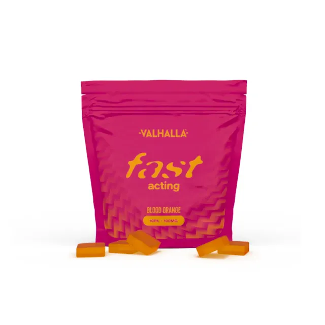 Valhalla Fast Acting Gummies Blood Orange 10pk/100mg (hybrid, 2.8g)