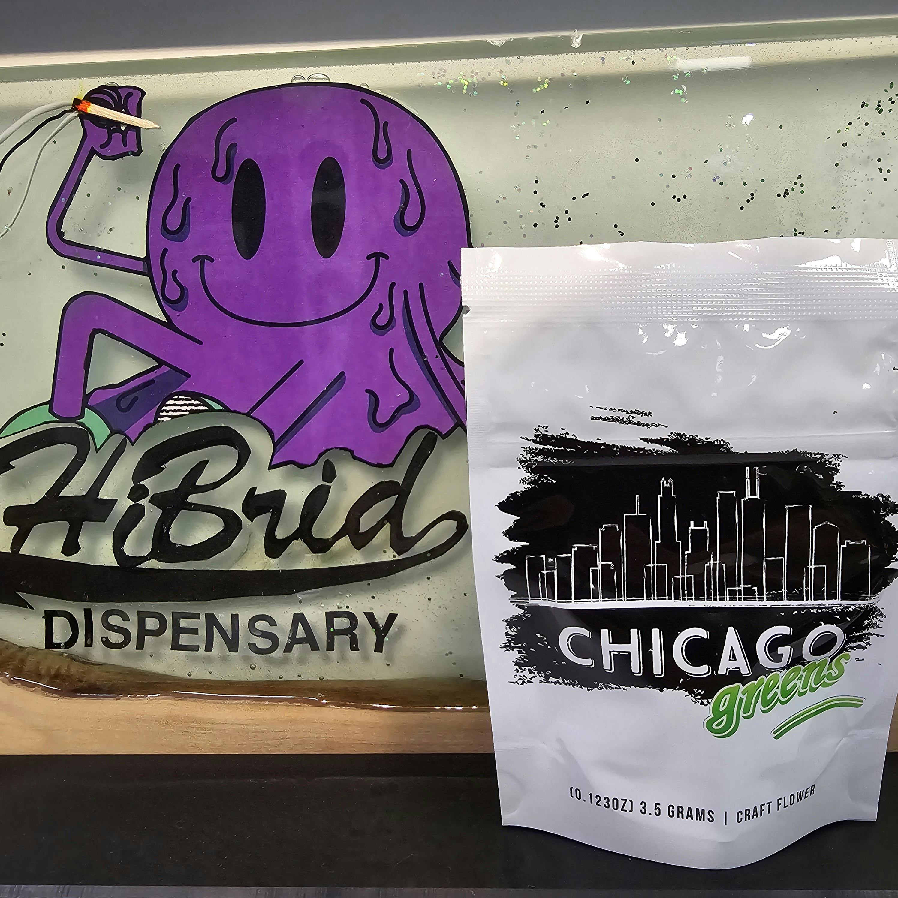Chicago Greens GMO x Rootbeer 3.5g Flower Chicago Greens for Sale