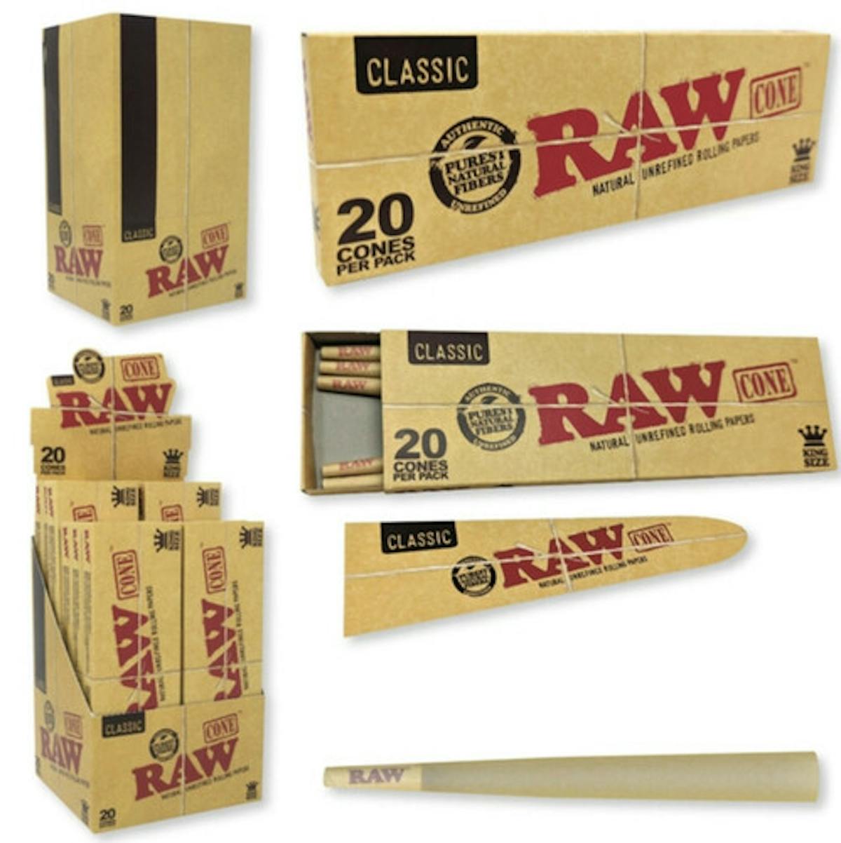 Image of RAW CLASSIC PRE-ROLL CONE | King Size | 20PK