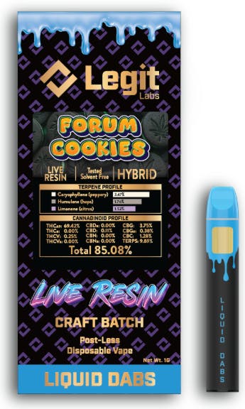 Product: Grape Gas | Post-Less Disposable | Live Resin | Legit Labs