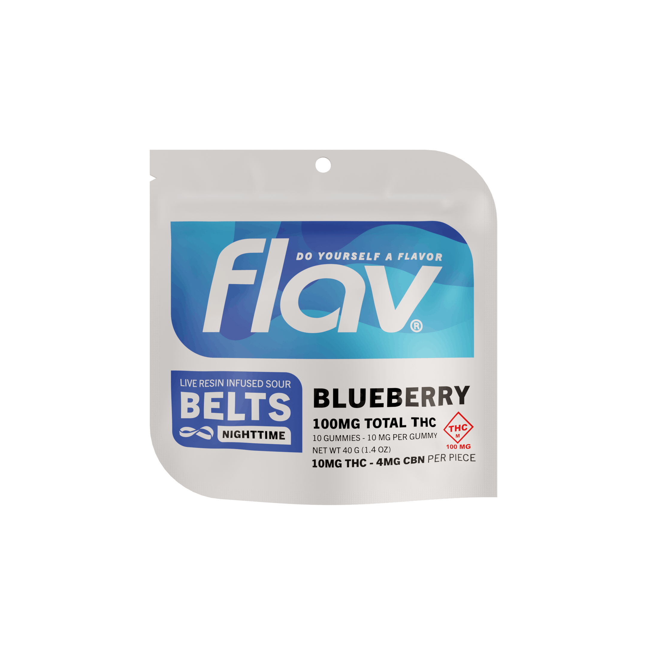 Flav - Blueberry - 2.5:1 THC:CBN - Nighttime Live Resin Sour Gummy