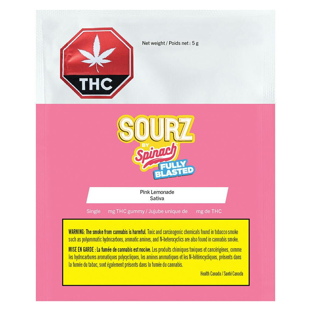 Sourz by spinach - fully blasted pink lemonade gummy - 1 pack