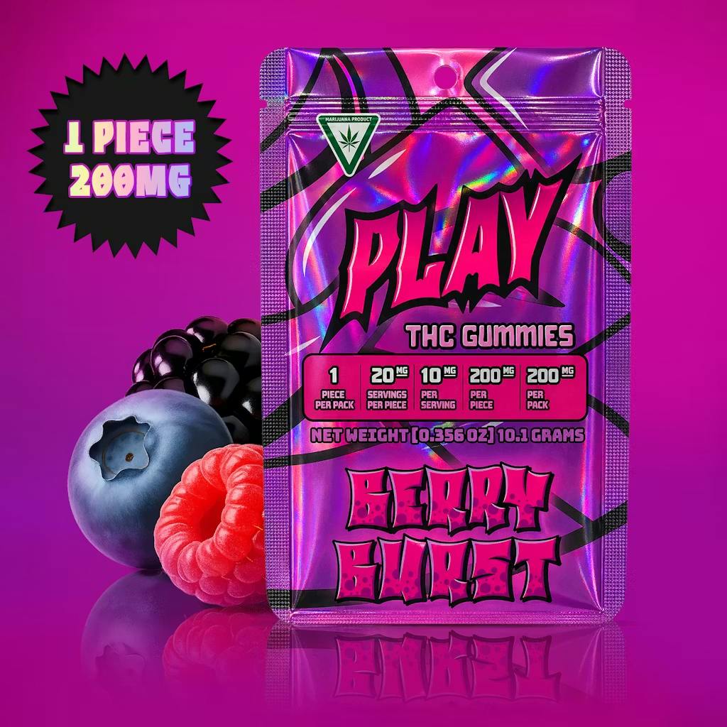Play - Single Gummy - (200mg) - **BERRY BURST** (8/$20)