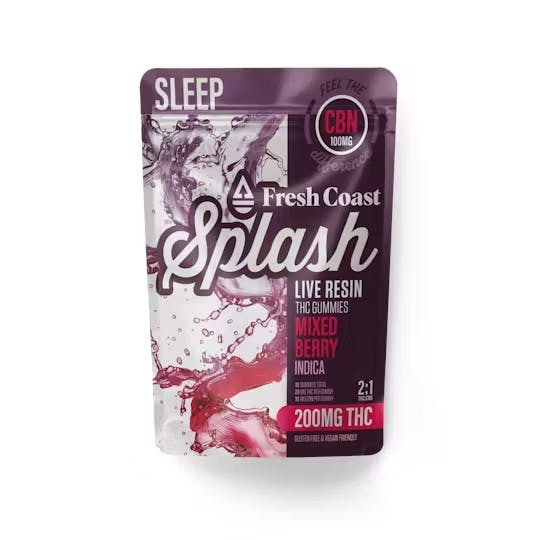 Product: Fresh Coast | Splash Mixed Berry Live Resin 2:1 THC:CBN Gummies | 200mg:100mg