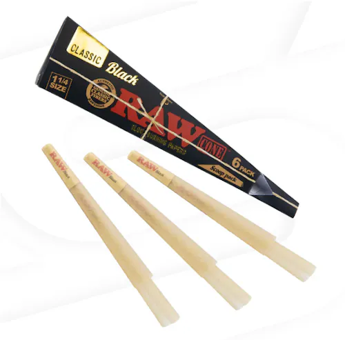 RAW | Black Classic Cones | Scoop Pack | 1 | 6pk-active