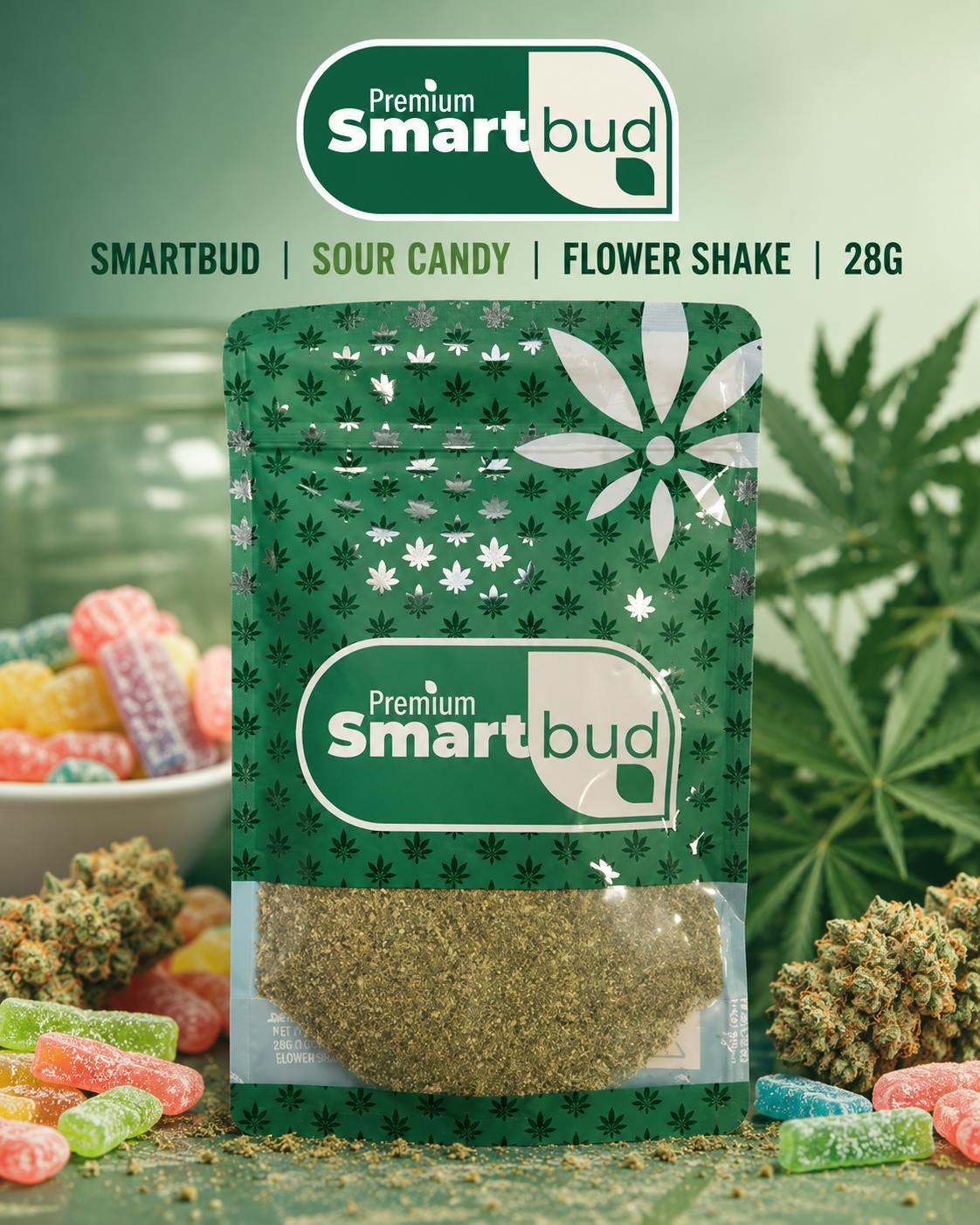 Product Smart Bud | Sour Candy | Flower Shake | 28g