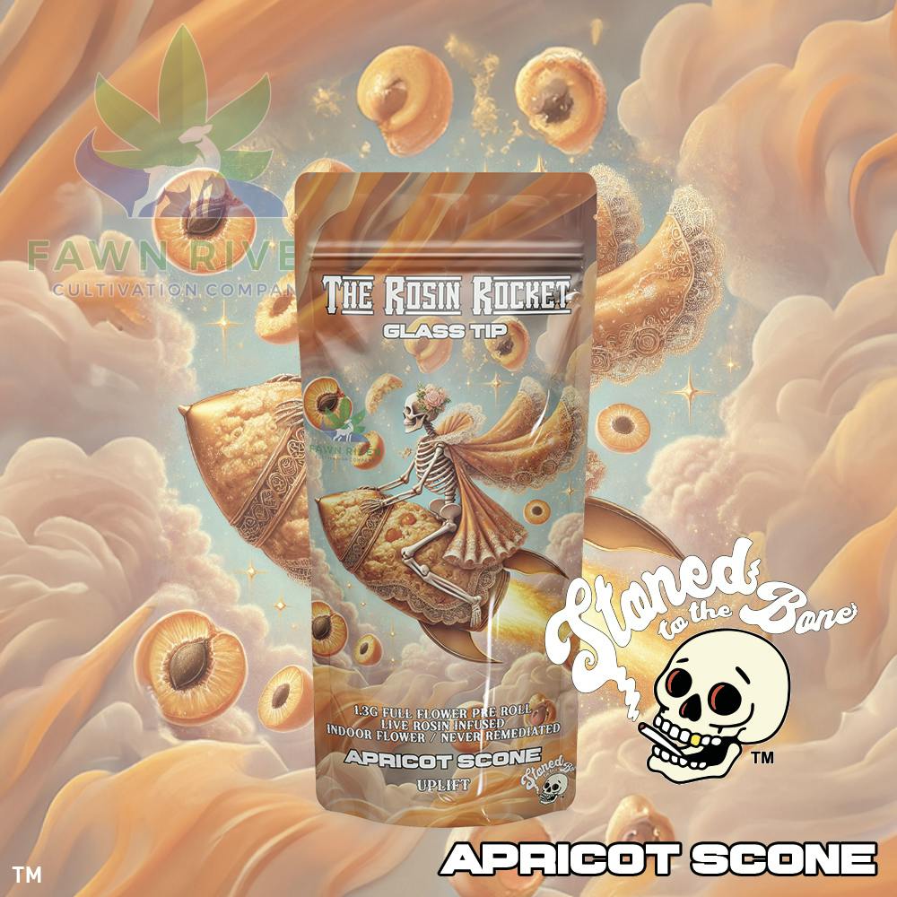 Stoned to the Bone | Apricot Scone | Rosin Rocket | Infused Pre-Roll | 1.3g