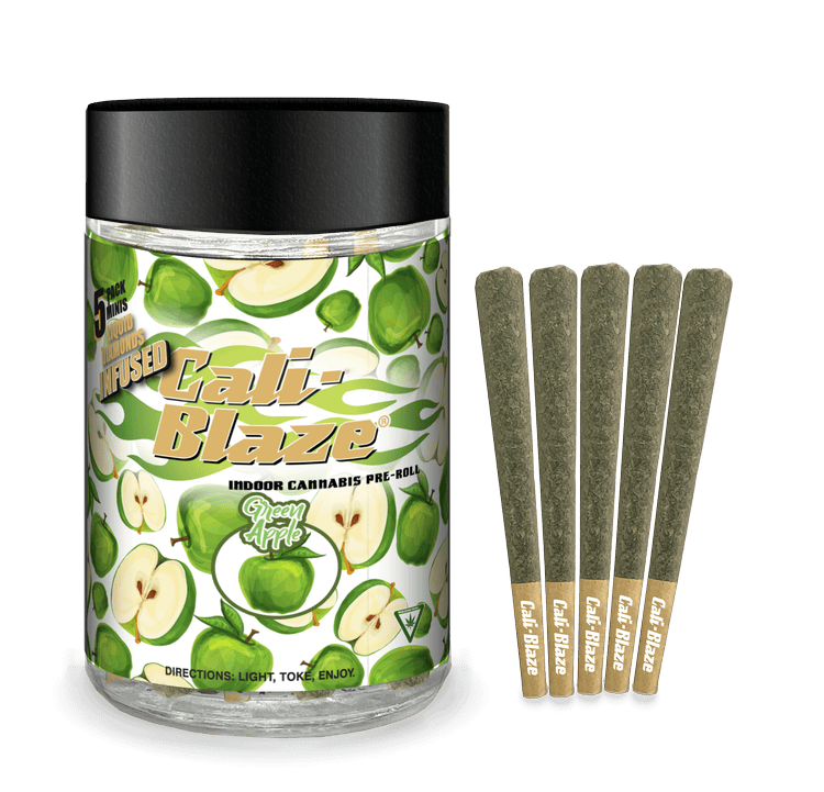 Cali-Blaze - 5-Pack .7g Infused Prerolls - Green Apple