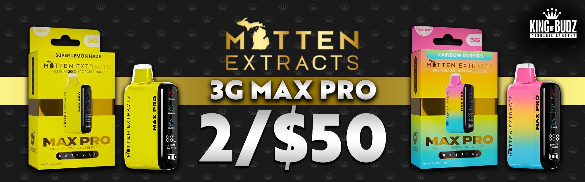 Mitten Extracts 3g Disposables (ALL) - 2 for $50
