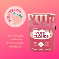 Yum Clouds | Strawberry | 10ct Live Rosin Gummies