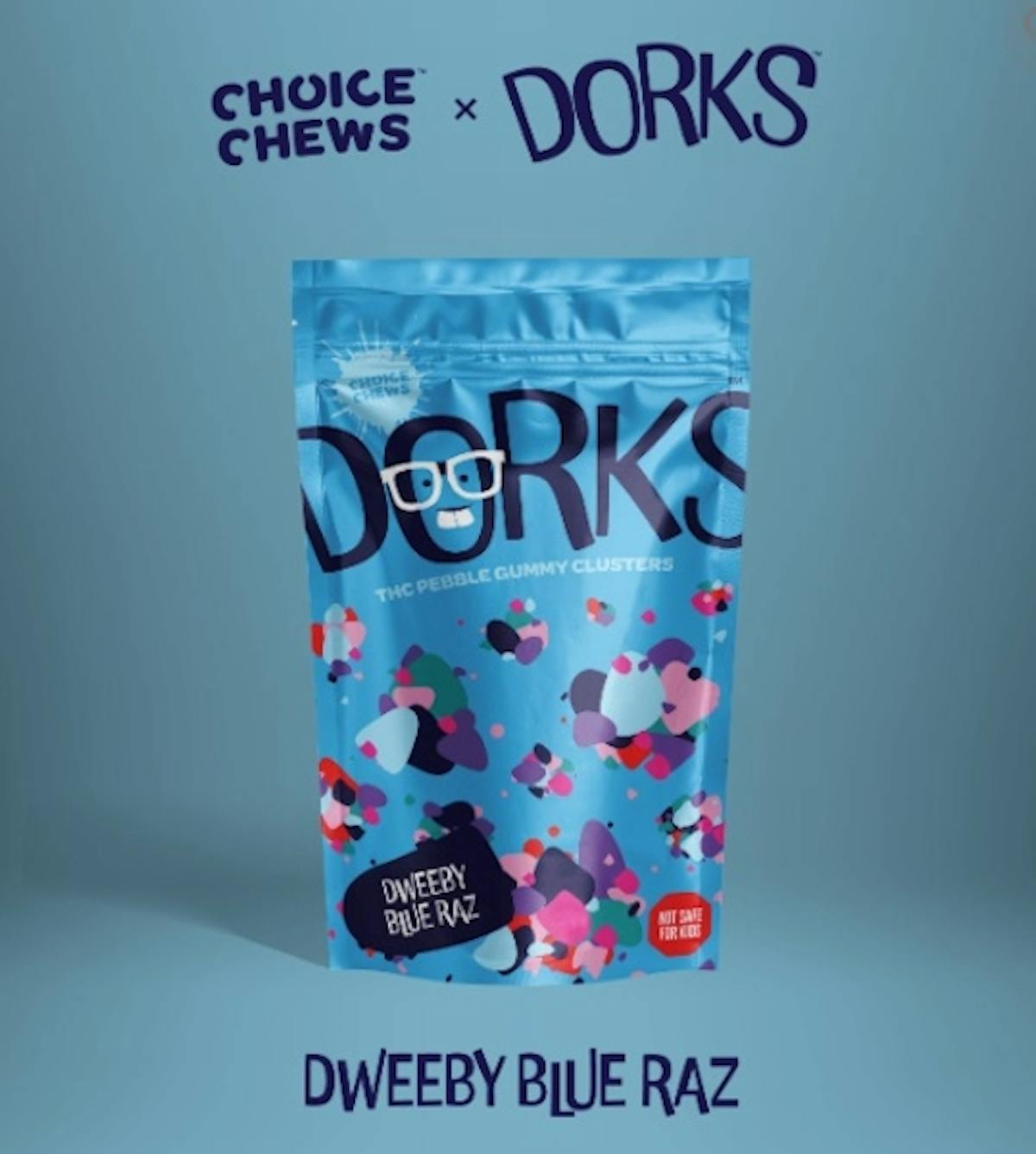 Image of Dweeby Blue Raz | 100mg Dorks x Choice Chews