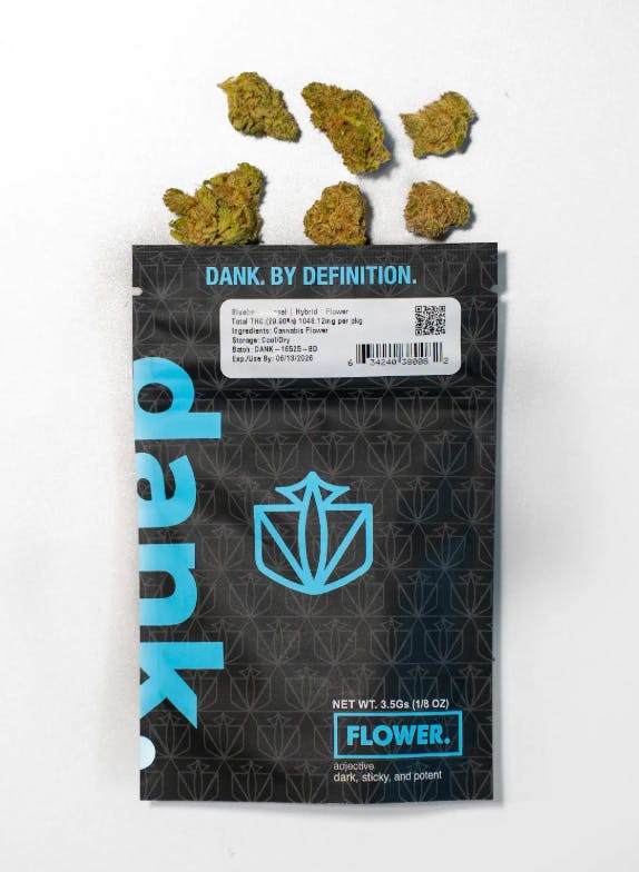 dank. by definition Blueberry Diesel - FLOWER cannabis product, 1/8oz