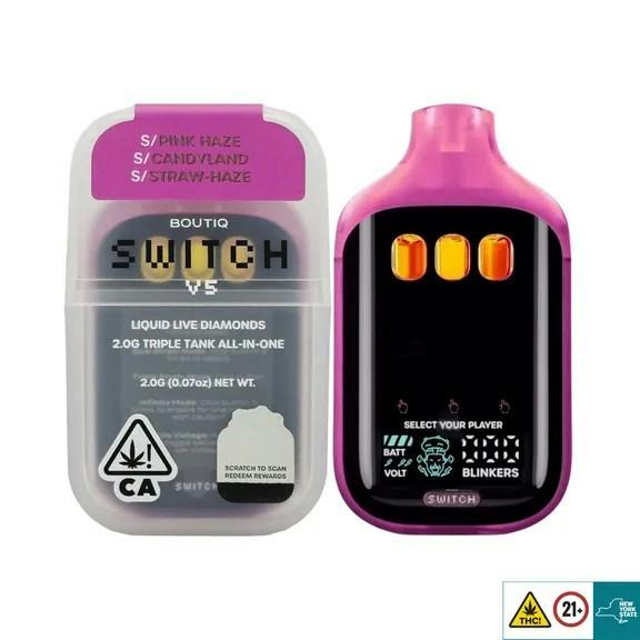 Pink Haze x Candyland x Straw-Haze Liquid Live Diamonds Triple Tank Switch Disposable Hybrid by Boutiq – Vapes at Gatsby Cannabis
