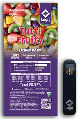 Product: Tutti Fruity | Cured Resin Disposable | Legit Labs