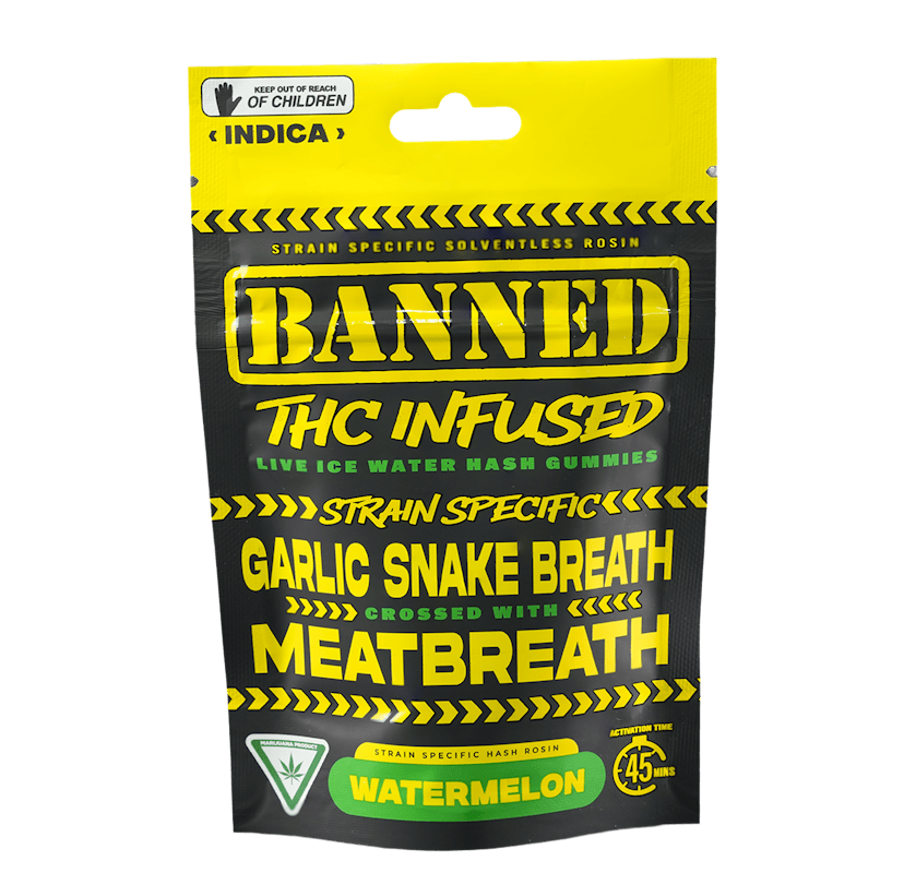 Banned | 200mg Hash Rosin Gummies | Watermelon