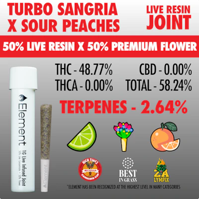 Element x KAI - 1g Live Resin Joint - Turbo Sangria x Sour Peaches - PRE_ROLLS by Element at King of Budz