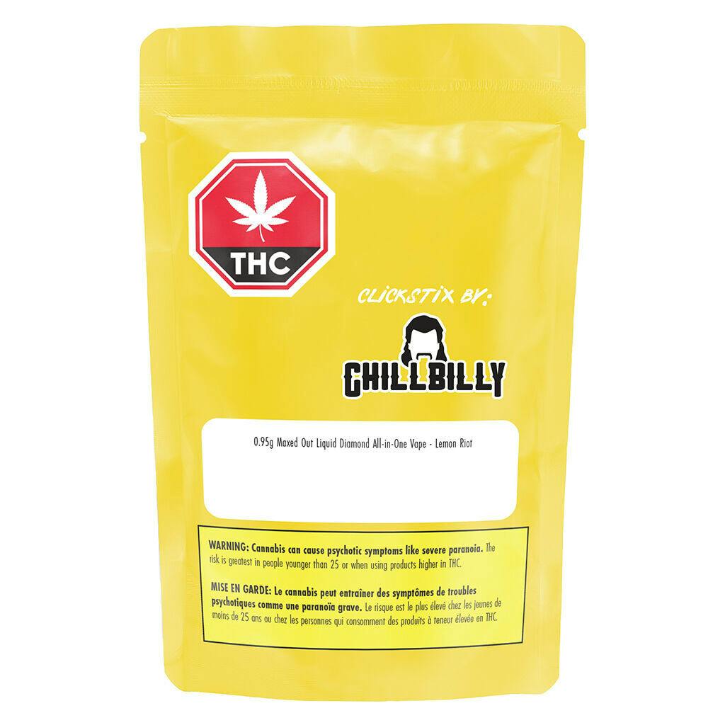 ClickStix by Chillbilly - Maxed Out Liquid Diamond AIO Vape  Lemon Riot -  0.95g | Sessions Cannabis