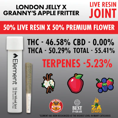Element x Bud Hub - 1g Live Resin Joint - London Jelly X Granny's Apple Fritter