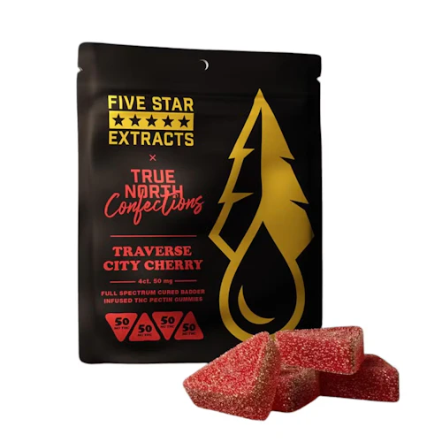 True North x Five Star Extracts  - 200mg Gummies - Traverse City Cherry