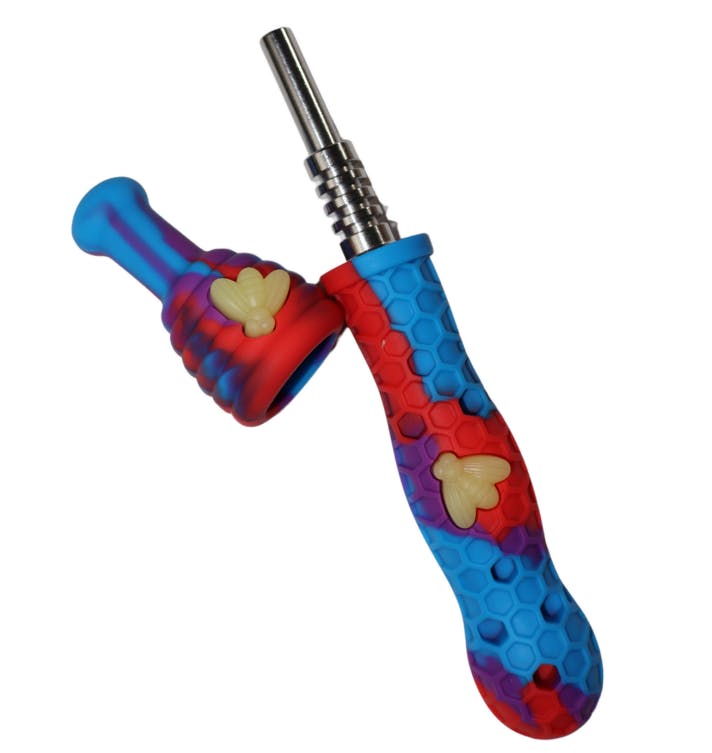 Luv Buds | 14mm Silicone Dab Straw With Honey Bee