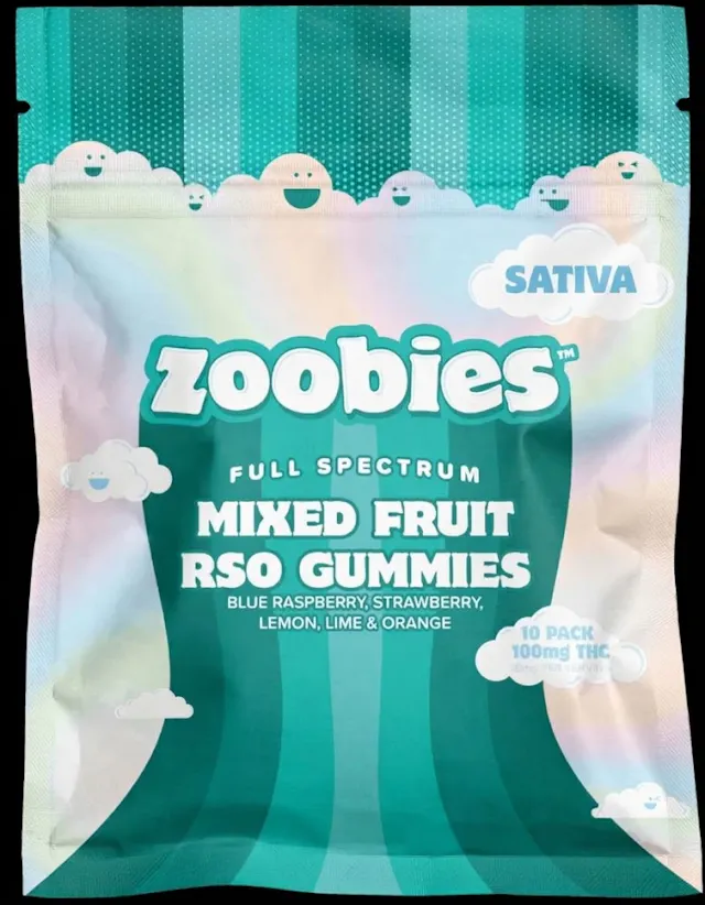 Zoobies RSO Gummies Mixed Fruit Sativa 10pk/100mg (2.8g)