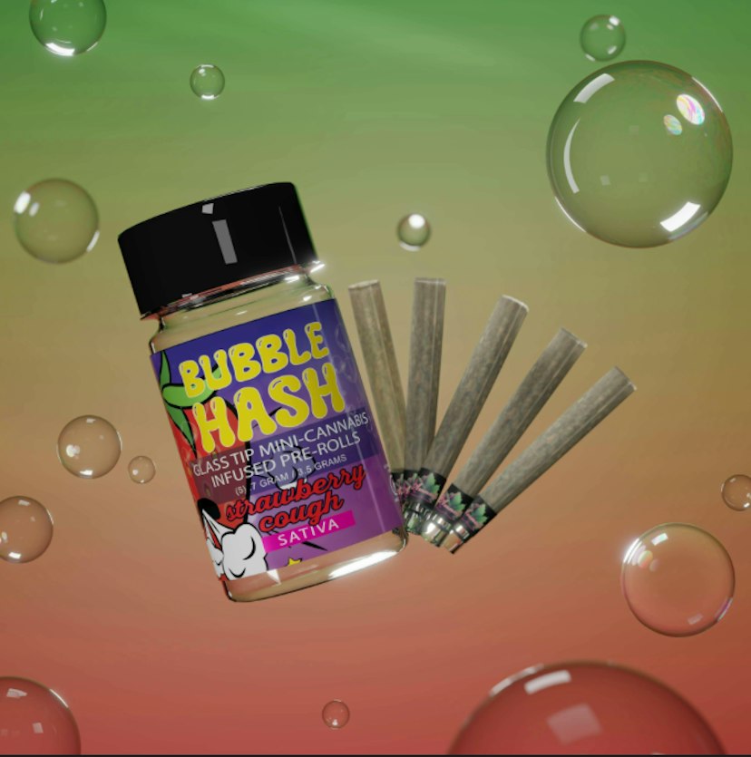 Amnesia | 5-Pack Bubble Hash Infused Pre-rolls | Strawberry Cough