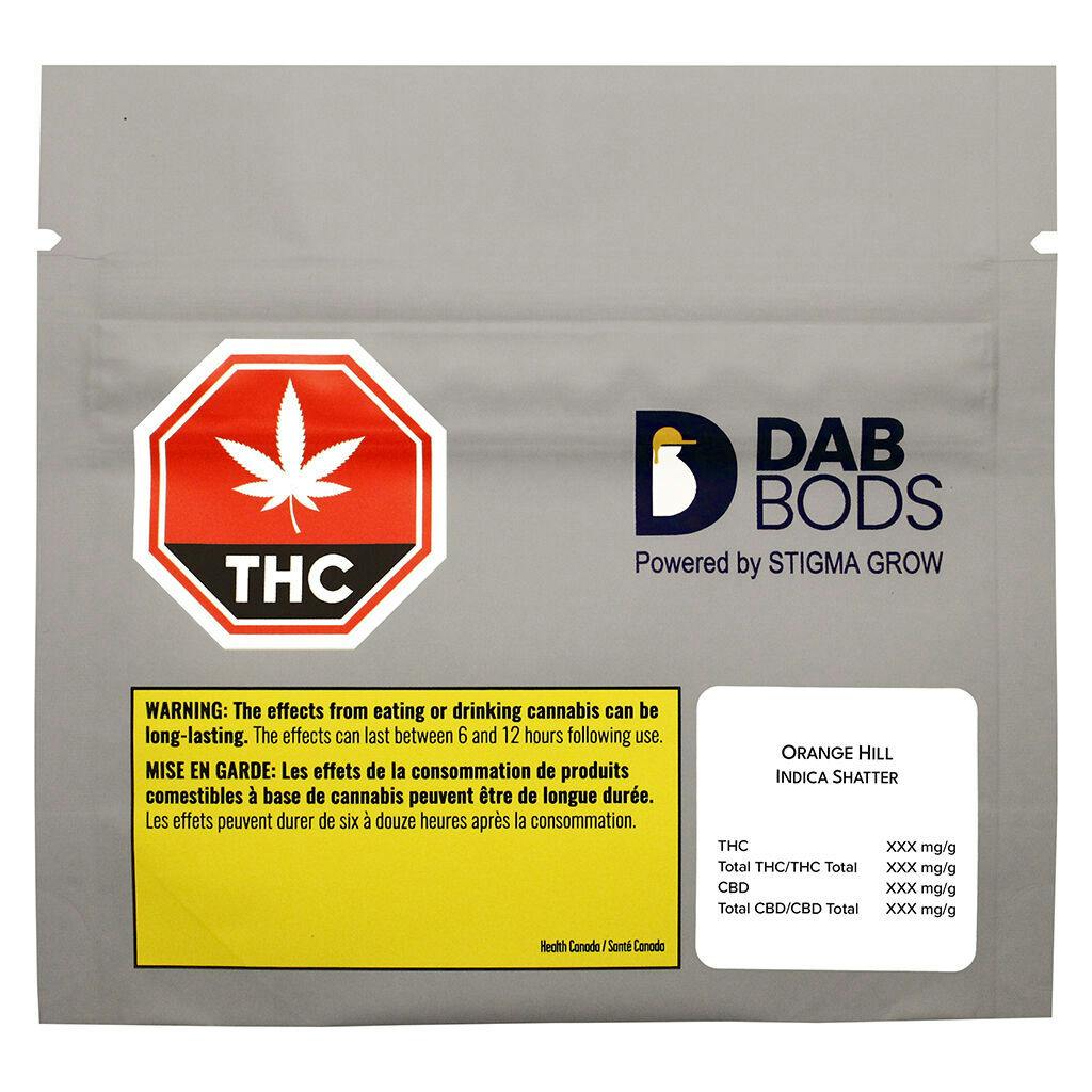 Dab bods - orange hill indica shatter
