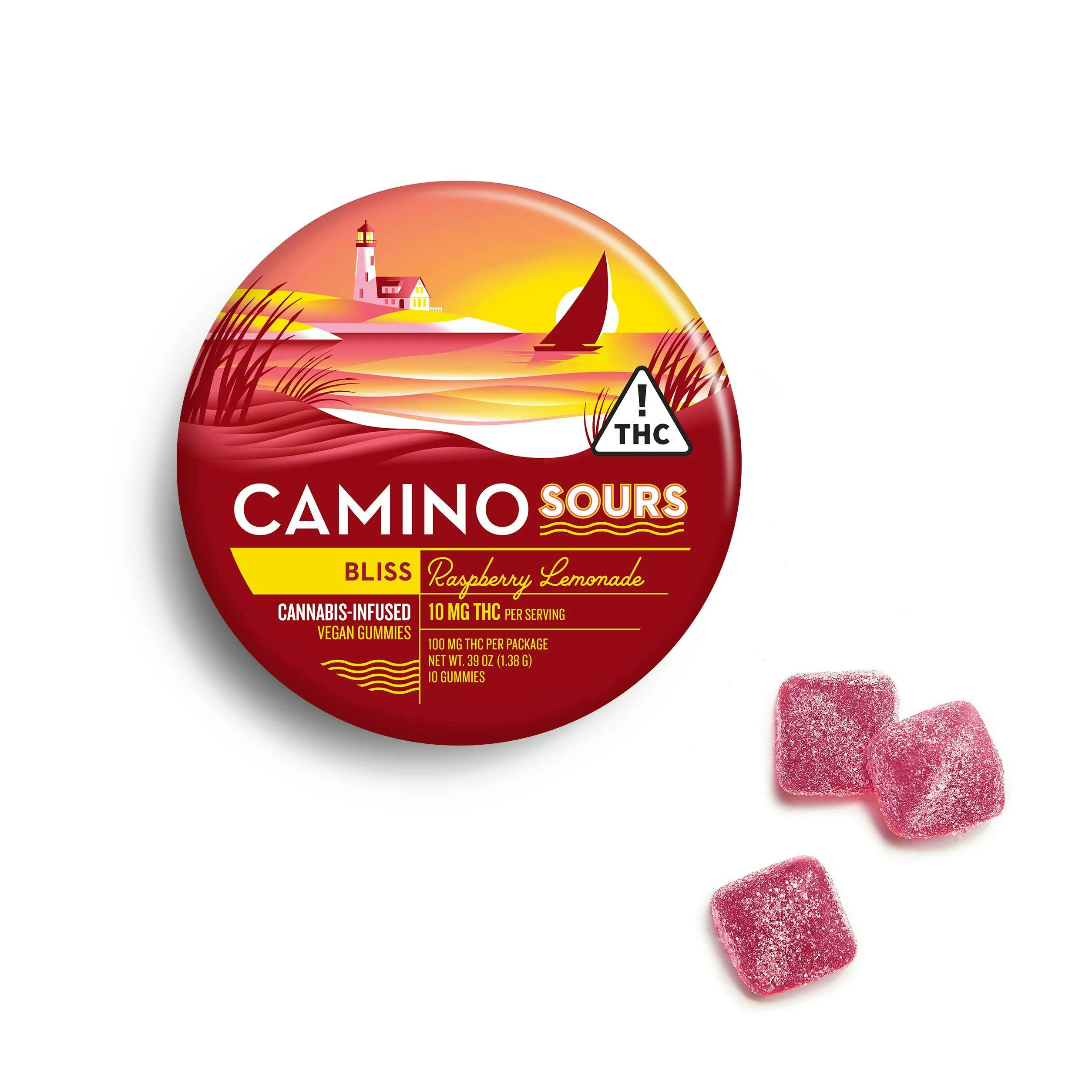 Camino Sours | Raspberry Lemonade | Gummies 10 Pack | 100mg