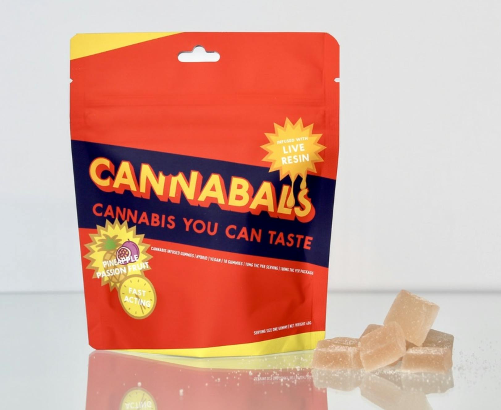 Edibles | Cannibals | Pineapple Passionfruit | 100mg| | 10pc | Live Resin