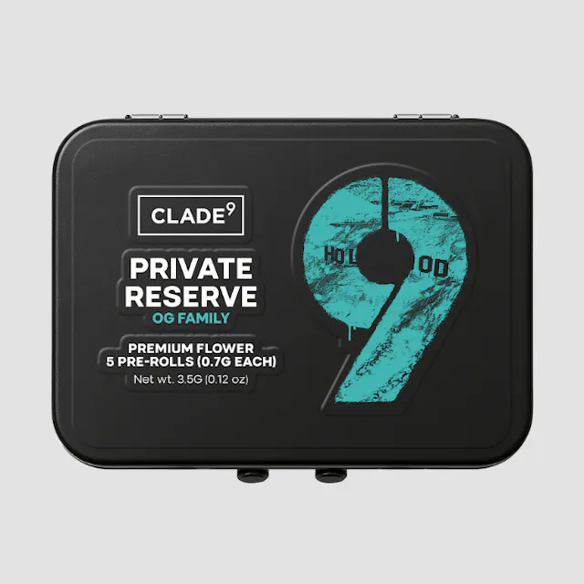 Clade9 Pre-Roll Pack Private Reserve 5pk/3.5g (indica, packs)